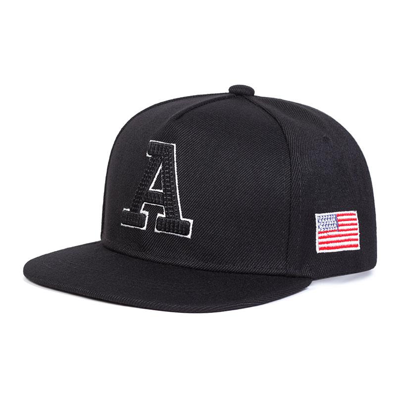 Children Letter A Side American Flag Embroidery Adjustable Hip Hop Baseball Hat Spring Autumn Outdoor Leisure Hats Travel Accessories for Boys Girls