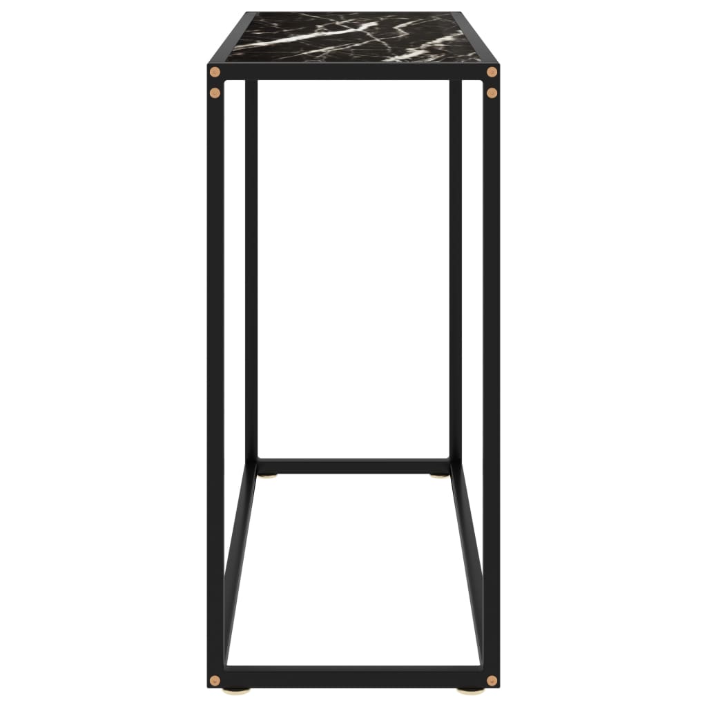 Console Table Black 80 X 35 X 75 Cm Tempered Glass