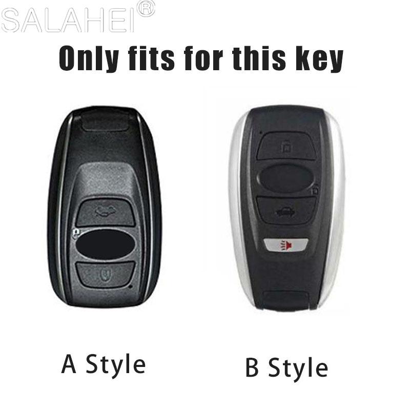 Leather Car Key Case Cover For Subaru Brz Sti Xv Sv Forester Legacy Outback Crosstrek Impreza Wrx Ascent Keychain Accessories