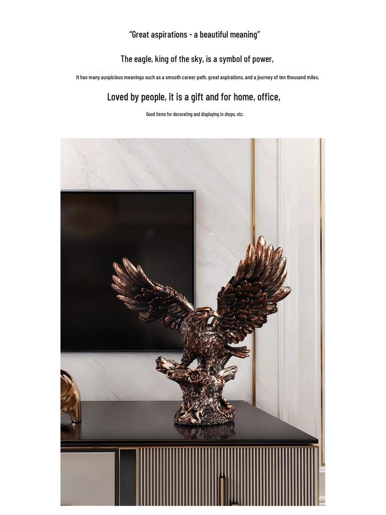 Bronze Antique Eagle Wine Cabinet Ornament for Living Room