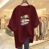 Women's 2025 Pure Cotton White Short-Sleeve Loose Mid-Length Plus Size Fashionable Tee