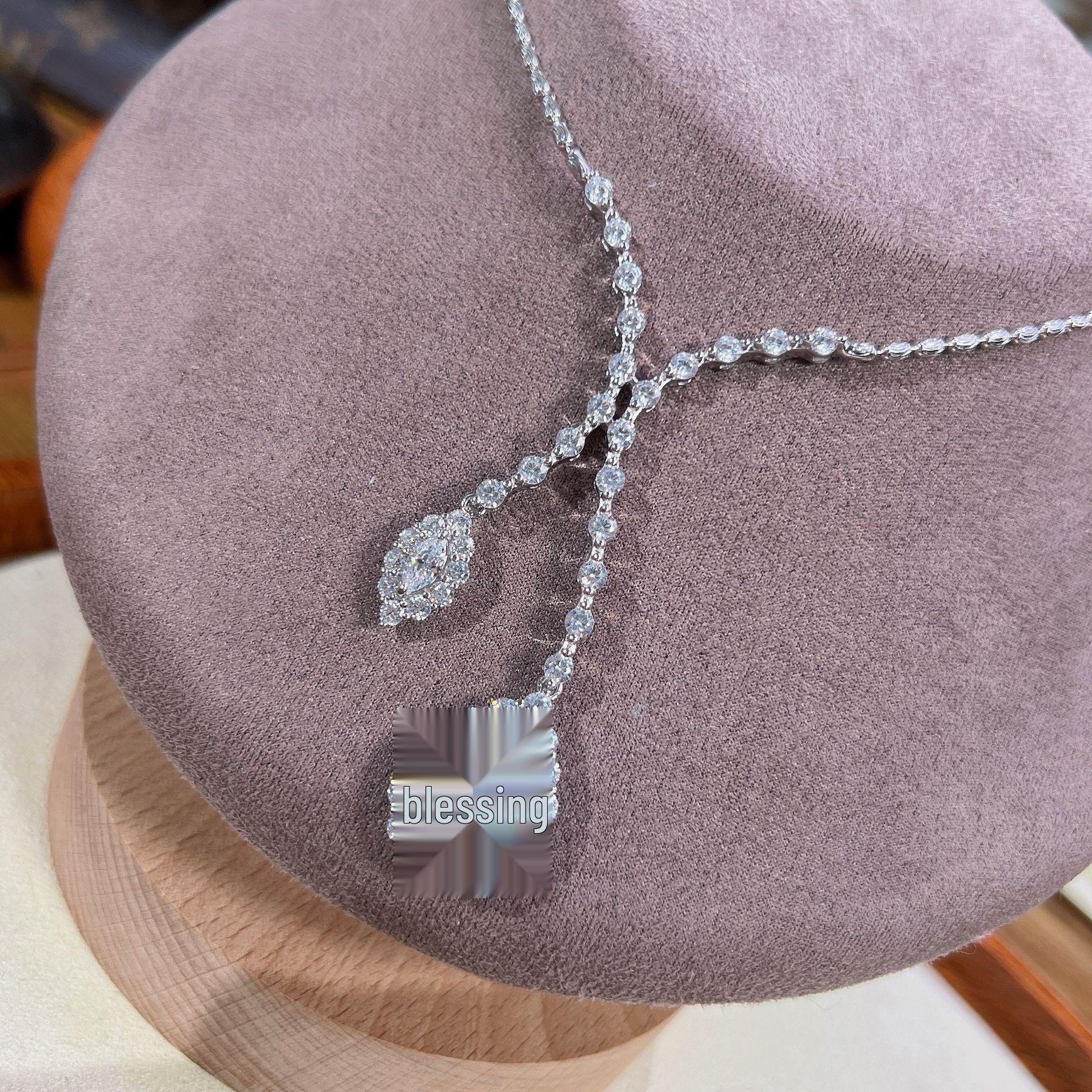 

Xiancan 2022 European & American Style 925 Silver High Carbon Diamond Necklace with Mermaid s Love Paraiba Tourmaline Green. 925 Silver