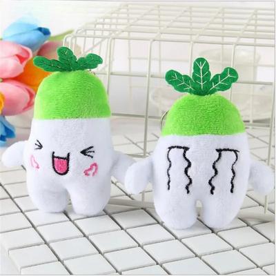 Plush Vegetable Toys Expression White Radish Plush Pendant Pet Toy Mini Stuffed Vegetable Toy