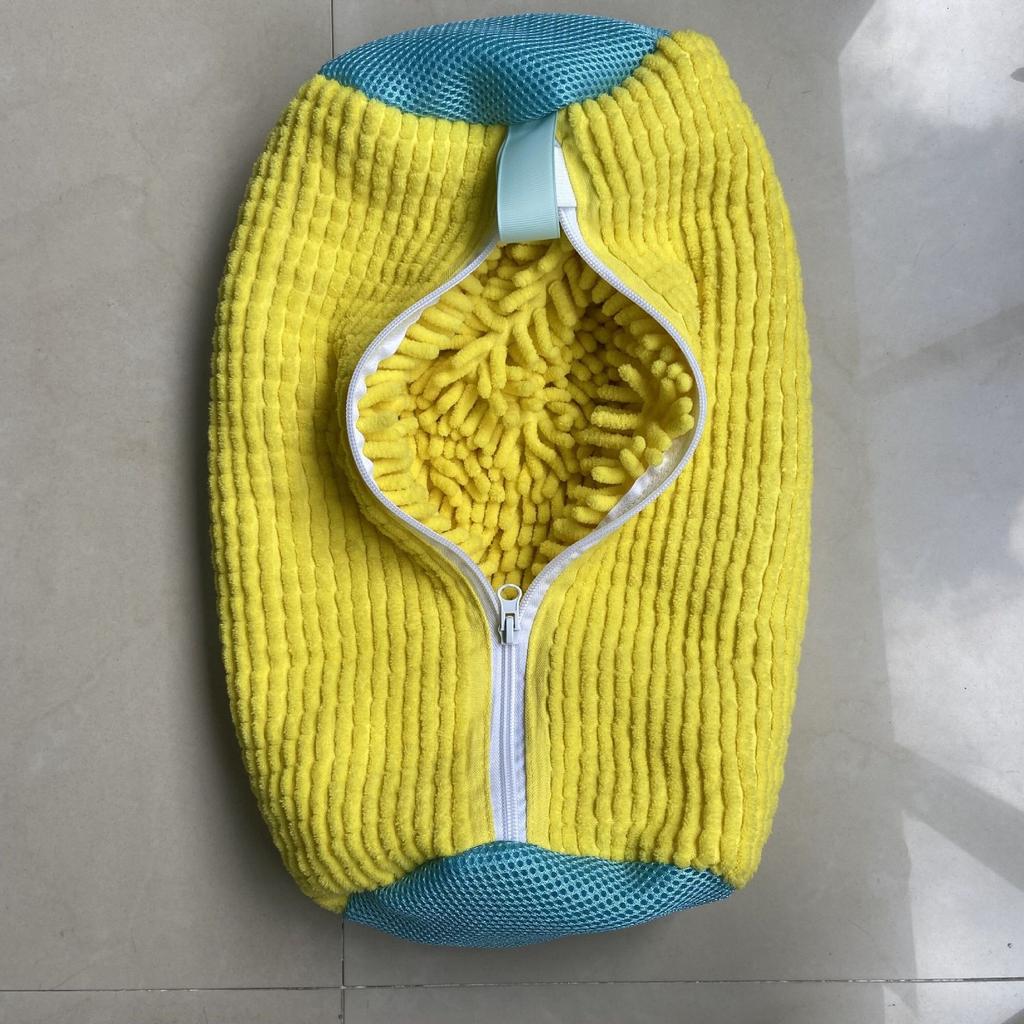 1PC Shoe Washing Machine Bag for Washer & Dryer Soft Chenille Fabric with Fluffy Lining Noise-Fits Sneakers & Shoes Laundry Bags