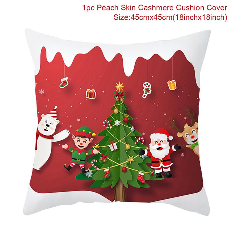 Christmas Cushion Cover  Decoration Home Santa  Decorations  Gift Navidad Happy New Year 2022