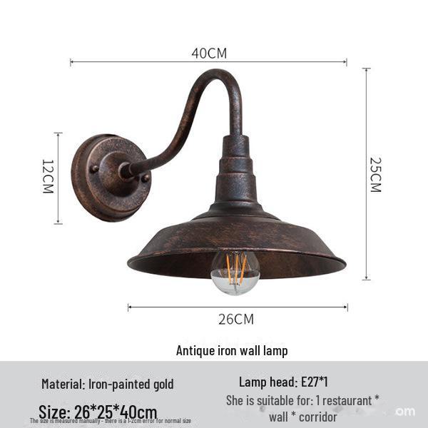 Americká nástěnná lampa v retro industriálním stylu - ideální pro restauraci, bar, chodbu. Evropský design s nádechem kreativní osobnosti.