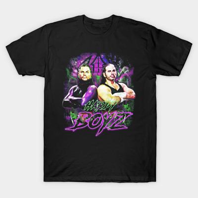 Asian Size Men Print T-shirt Hardy Boyz Retro Bootleg No-Cut Heat Transfer Print Cotton Tshirt