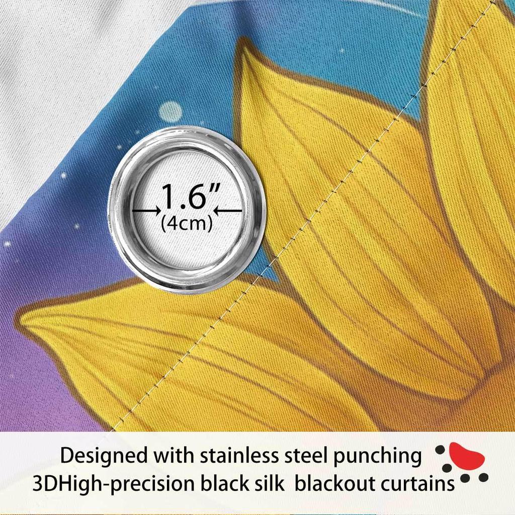 Individuelle Sonnenblumen Verdunkelungsvorhänge - Hochpräziser Digitaldruck, Verdicktes Polyester, Sonnenschutz