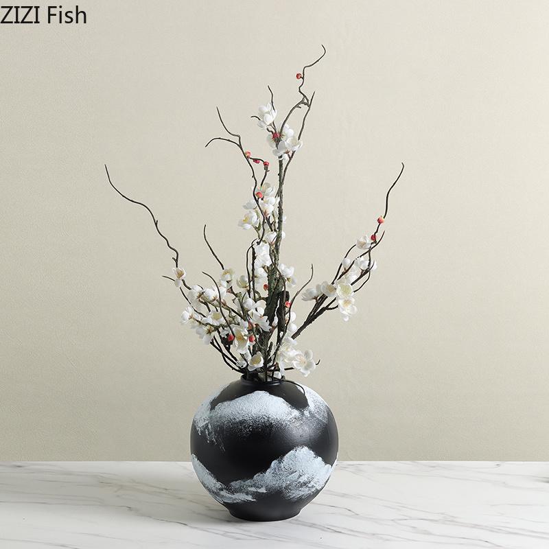 Snow Mountain Clouds and Mists Vase Resin Flower Pots Table Decoration Flowers Arrangement Floral Vases Room Aesthetic Decor
