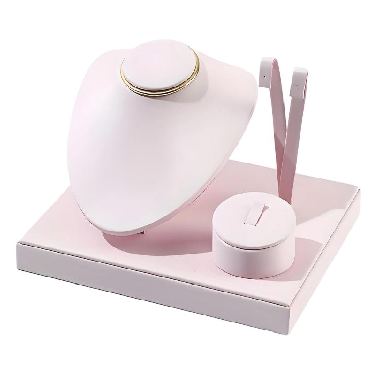 Jewelry Presentation Stand Featuring PU Leather Construction Ideal For Professional And Home Use