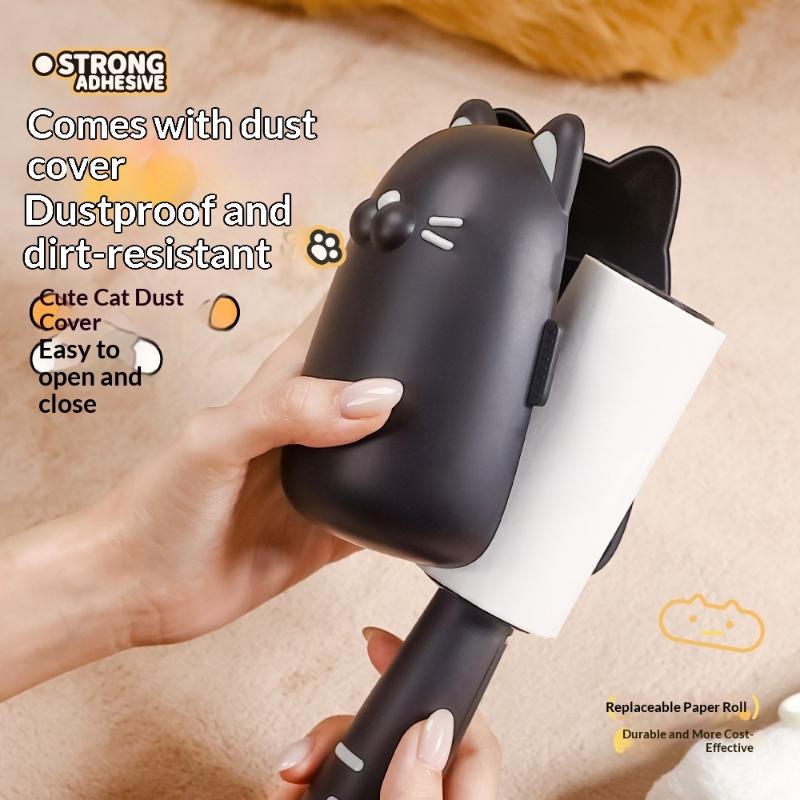 /Cute Cat Shape Hair Remover Roller Tearable Adhesive Paper Dust Removal Roller For Clothes Pets Home Sticky Hair Cleaning Brush