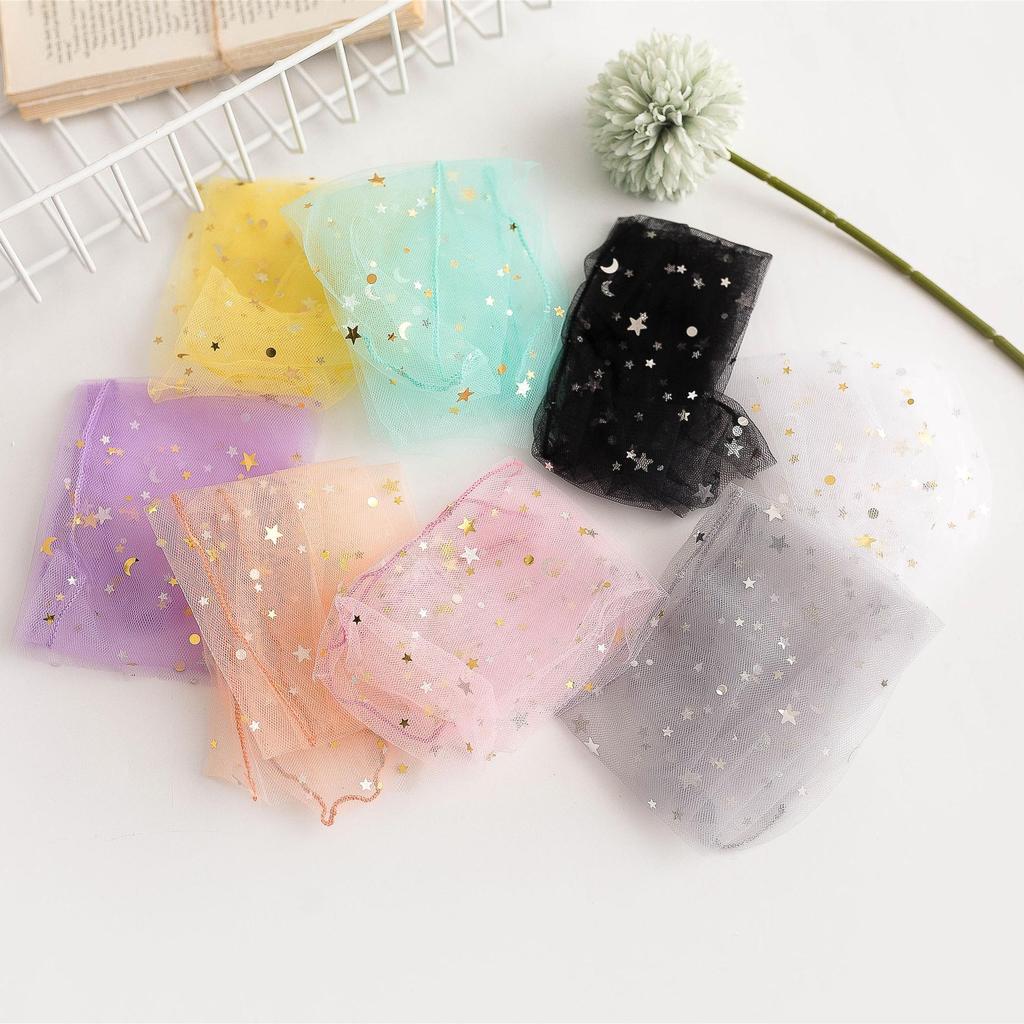 See Through Transparent Women Socks Colorful Star Summer Ultra-thin Nylon Loose Long Socks Women Sweet Girls Mesh Lace Socks Sox