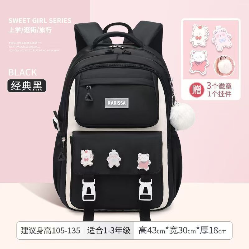 New primary school bag, children's spine protection, lightweight, waterproof and large-capacity junior high school girl backpack