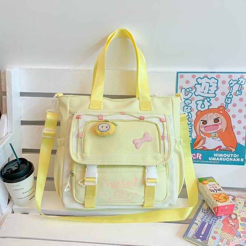 Schoolbag Japanese new cute little fresh girl make-up bag junior high school student college wind dopamine contrasting backpack