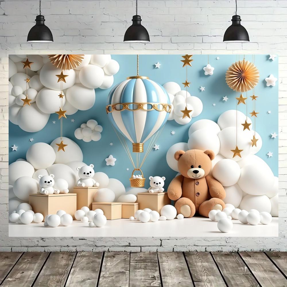 Teddybär Baby Geburtstagsparty Dekoration Fotohintergrund Babyparty Banner Kuchen-Zertrümmerung Foto Hintergrund Studio Requisiten