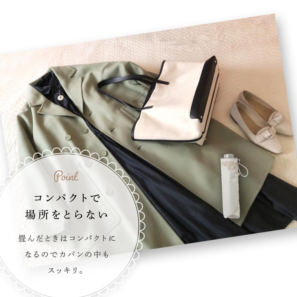 Ogawa Folding Parasol and Rain UV Protection Light Blocking Rate Heat Shielding Water Repellent LINEDROPS Flower Design Saxophone Blue Manual Opening