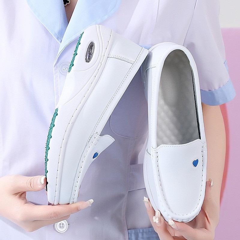 Nurse Shoes Air Cushion Women's Soft Sole Non-slip Breathable Not Tired Feet Thick Sole Love Medical Worker White Shoes