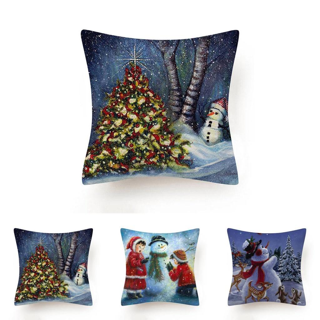 Cozy And Festive Christmas Snowman Pillow Case For Home Sofa Car Decoration Gift