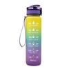 1L Gradient Frosted Travel Mug with Bounce Cover - 1000ml Space Cup, Large Capacity Student Water Bottle