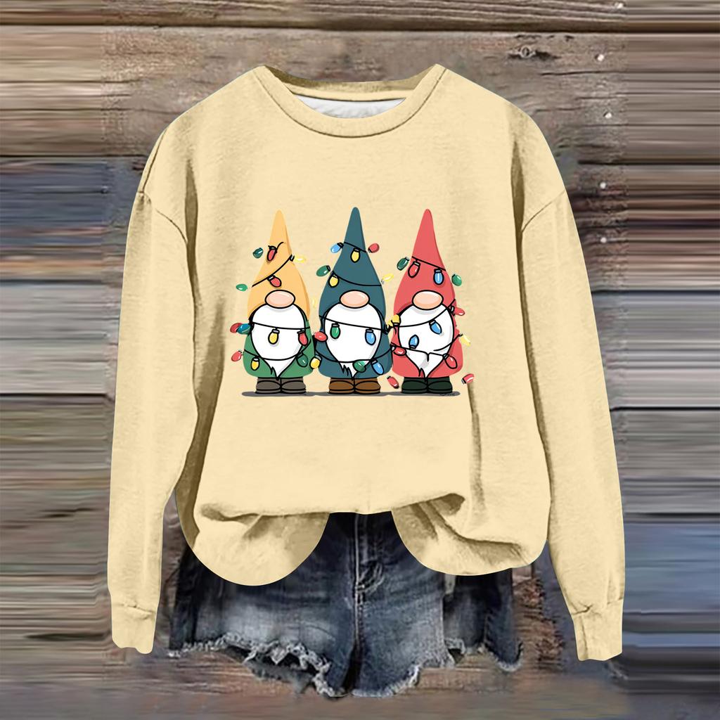 Women's Fashion Casual Long Sleeve Loose Christmas Printed Sweatshirt