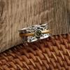 Two Color Creative  Color Zirconium Ring New European and American Popular Hand Jewelry Size 6-10