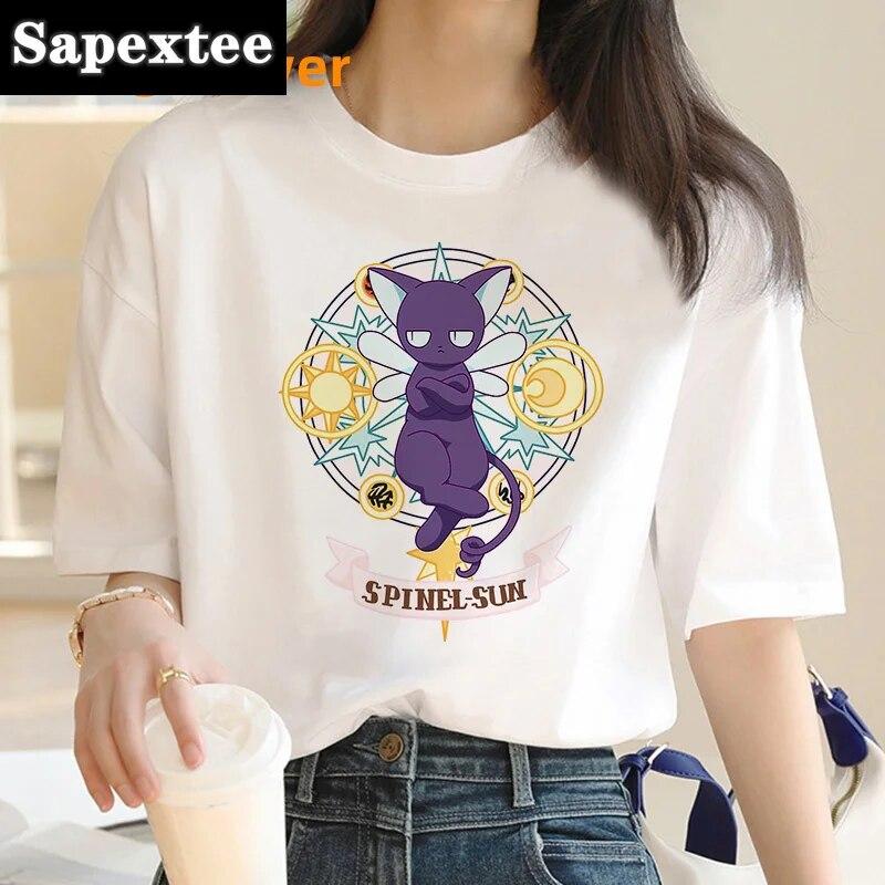 Card Captor Sakura Magic Girl Kleidung Kleidung feUnisex Casual 2024 weißes T-Shirt Vintage T-Shirt Top Tees Vintage weißes T-Shirt