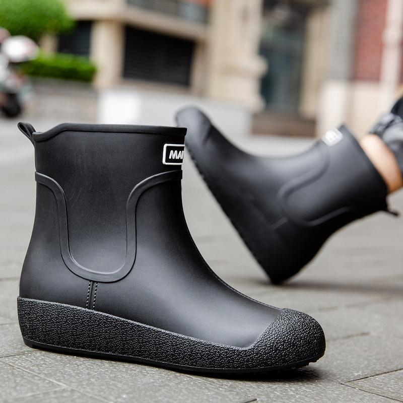 

New outdoor rain shoes men s outer wear fleece non-slip rain boots women s soft-soled waterproof shoes wear-resistant rubber shoes tide 35