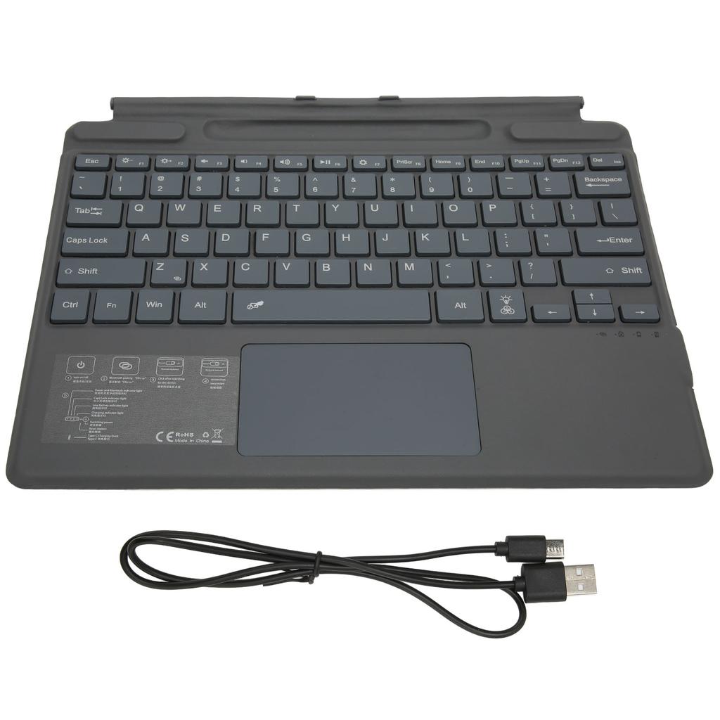 Wireless Bluetooth Keyboard 10m Wireless Distance 2 Button Trackpad Type C Ultra Thin Keyboard with RGB for Pro 8 Pro X