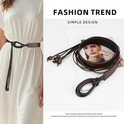 Simple Casual and High-end Knotted Waist Rope for Women's Decorative Dress Matching PU Belt Waist Fashion Waist Chain for Women