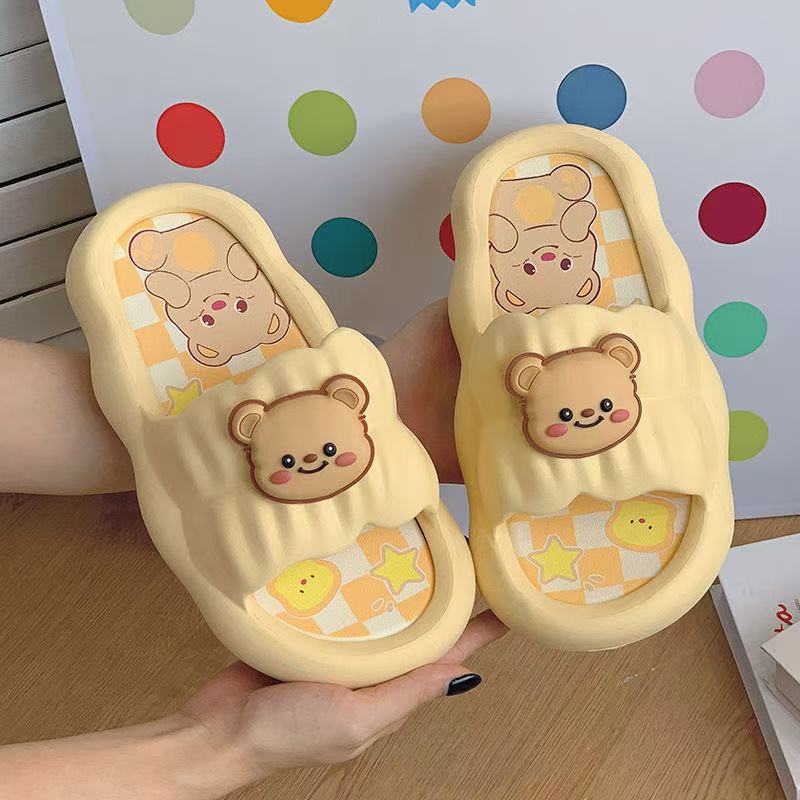 Slippers women summer wear cartoon hot dog couple soft bottom home non-slip indoor cool slippers holiday
