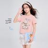 Girls' Cartoon Rabbit Print Short Sleeve T-Shirt