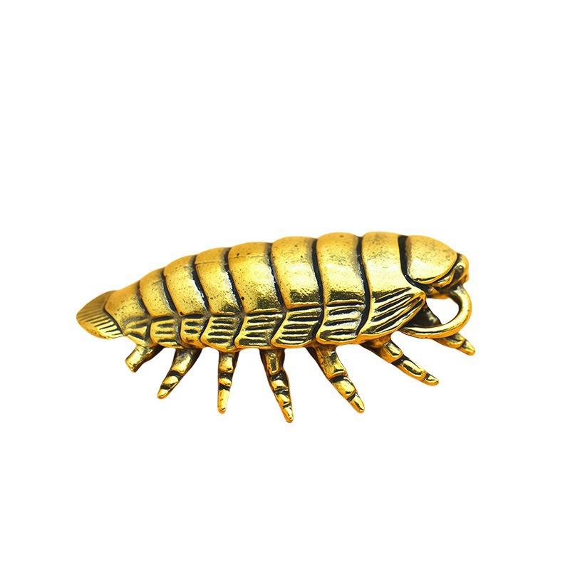 2026 new style Solid Brass Living fossil Giant isopod Miniature Figurines Cute Animal Design Tea Pet Table Decoration Handcrafts