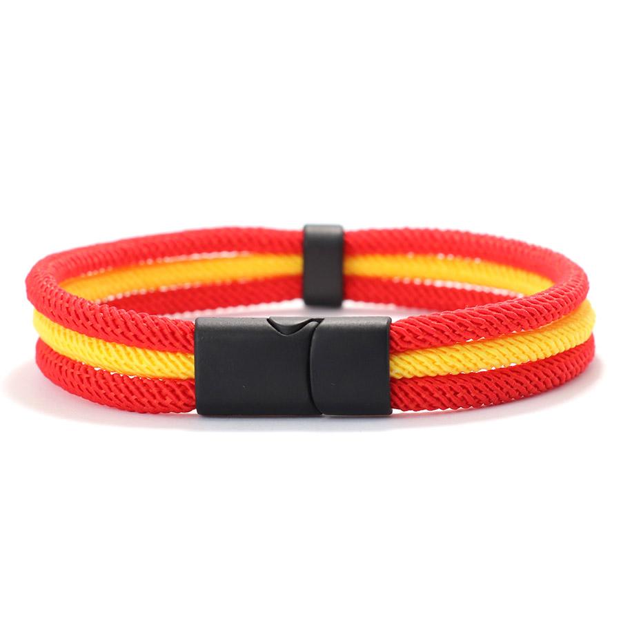 Nový tříbarevný náramek pro muže a ženy, barevně sladěný s vlajkou, pletený náramek, barevný třívrstvý sportovní jógový náramek na zápěstí, doplňky