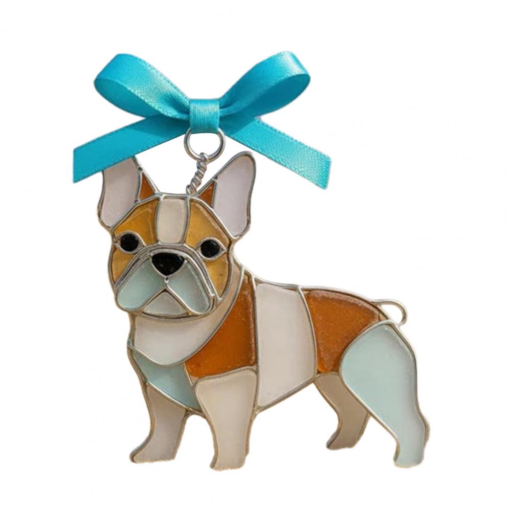 Dog Ornament Acrylic Dog Decoration Colorful Acrylic Dog Suncatcher Ornament Stained Glass Breed Hanging Decor for Lovers