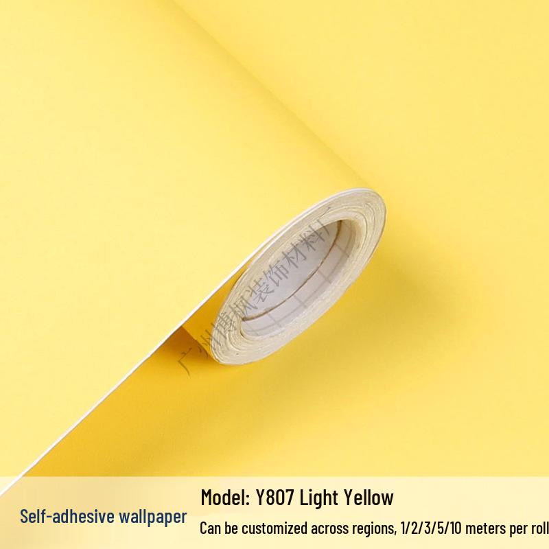 Papel Tapiz Adhesivo Impermeable de Color Sólido para Habitaciones Infantiles y Espacios de Vida