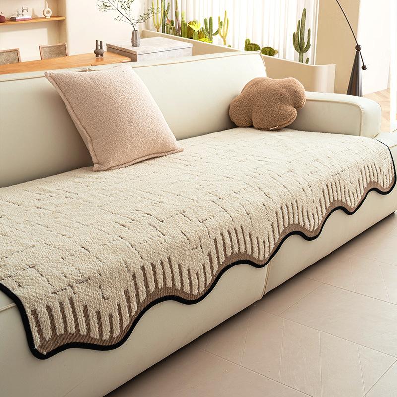 Dopaminfarbe Sofakissen 2025 neu Chenillebezug Stoffhandtuch einteilig fixiert rutschfest Vier-Jahreszeiten-Sitzkissen