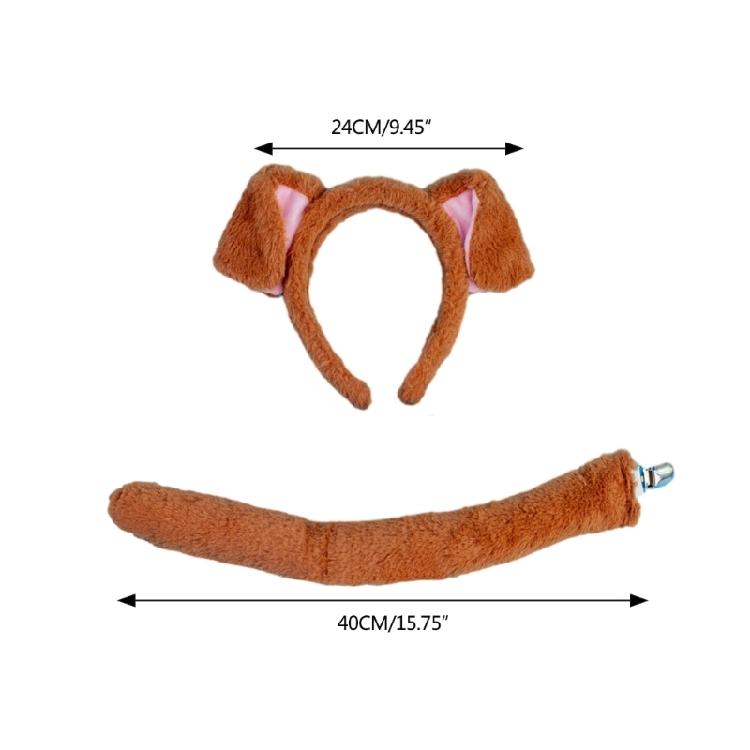 Tier Cosplay Kostüme Hundeohren Stirnband Fliege Schwanz für Kind Mädchen Halloween