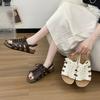 Retro BK slippers women's summer wear 2025 new flat-bottomed non-slip casual vacation seaside beach sandals