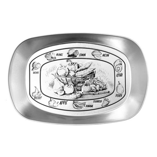 

Ретро жестяная тарелка, сервировочный поднос из нержавеющей стали, круглые тарелки для приправ, тарелка, кухонный гаджет для фруктов, десертов, жареной курицы D