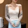 Gilet Sospensorio in Pizzo con Scollo a V per Donna in Estate Corto Vita Alta Sexy da Indossare Dentro e Fuori