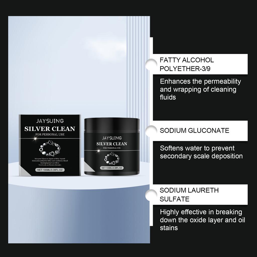 Jaysuing  Jewelry Cleaner Cleaning Solution Tarnish Remover Stain-free Smooth Diamonds Gold Jewelry Clean Liquid Polishing