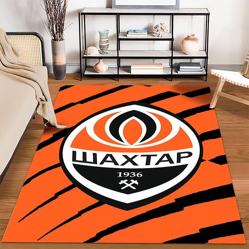Orange and Black Logo Rug Design Non-slip Rug Suitable for Living Room and Bedroom Sofas.
