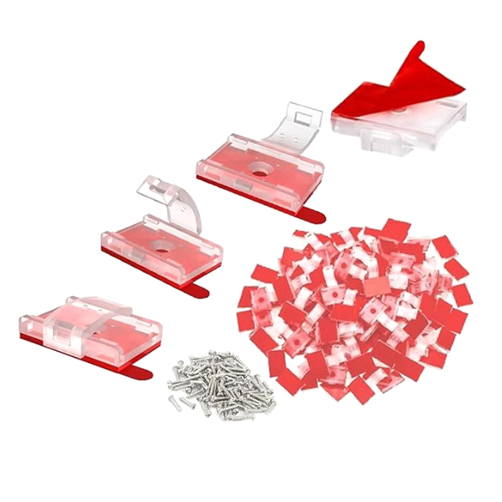 

100 шт. Затискачі для кріплення світлодіодних стрічок Світлодіодні стрічки Тримач світильників Самоклеючі монтажні кронштейни Кабельні дроти Затискачі-організатори