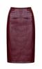 Handmade Lambskin  Knee Length Genuine Maroon Leather Stylish Women's Pure Skirt Party