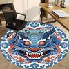 1 Stück Drachenmaske Büro Runder Teppich, Indoor-Matte Geeignet Für Büro, Unter Bürostühlen Schlafzimmer Wohnzimmer Heimdekoration, Raumdeko