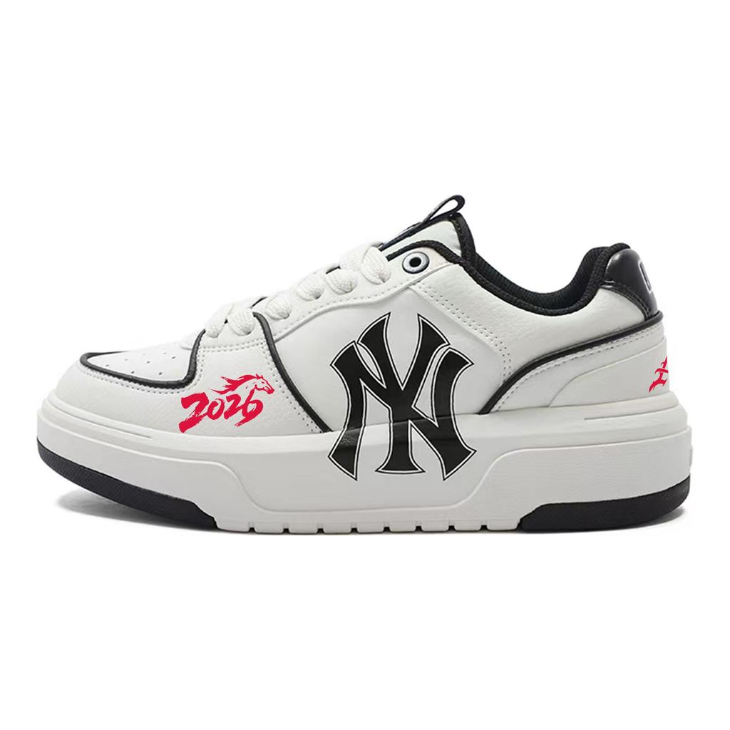 MLB Chunky Liner Abrasion Resistant Height Increasing Low top Skateboard Shoes Unisex White Red 3ASXCA12N-50WHS(team1487-M)