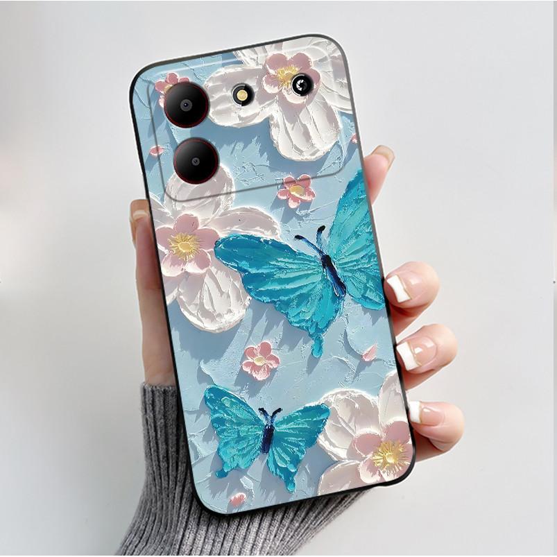 For ZTE Blade A54 Case Protective Soft Silicone Flower TPU Covers for ZTE BladeA54 4G Bumper For Blade A34 A 54 Phone Cases Bag
