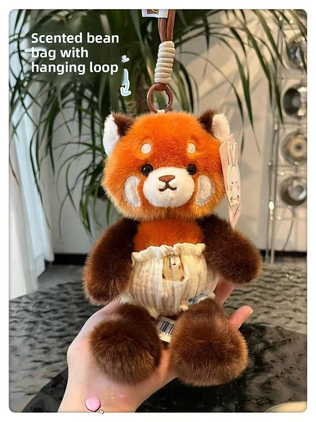 Plush Fox Aromatherapy Baby Toy With Scented Hanging Cord For Kids Comfort And Play Raccoon