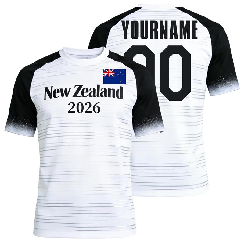 2026 New Haiti Spain England New Zealand Flag Football T Shirt Custom Name Number Printed Short Sleeve Casual Oversized Tops