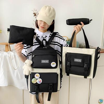 Damesrugzaksets Nylon waterdichte Kawaii schooltas voor tienermeisjes Grote capaciteit studentenschoudertassen